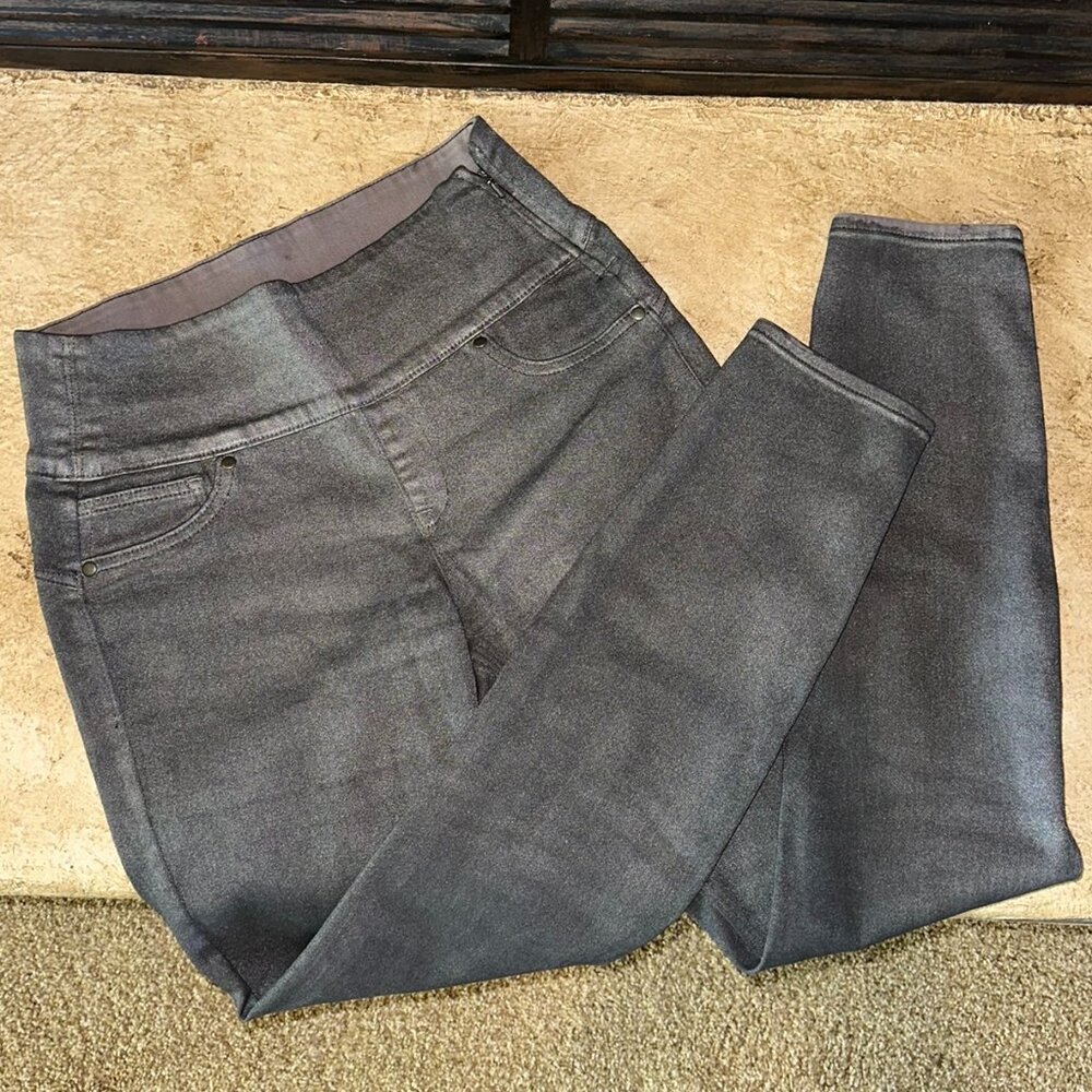 SPANX glitter gray skinny jeans, Like New, Slimming